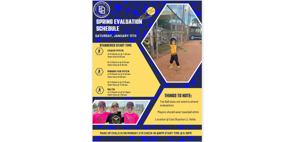Spring 2025 Eval schedule 